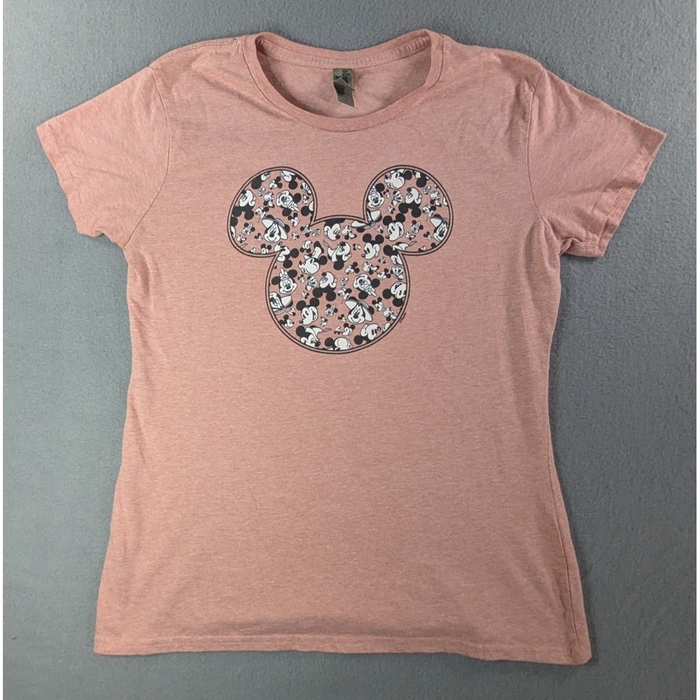 Instant Message Womens Disney Mickey Mouse Graphic T-Shirt Size M Heather Pink